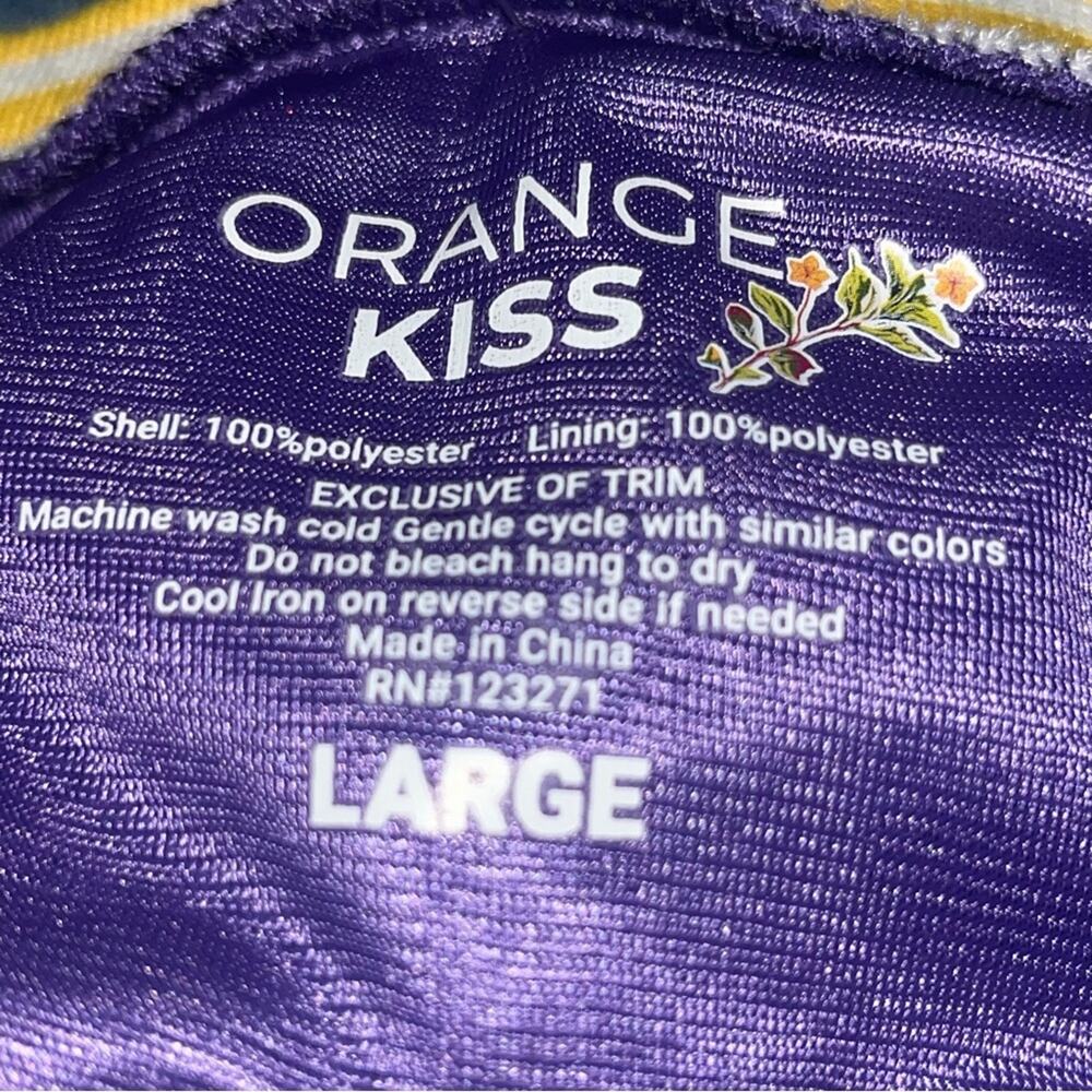 1997 California LA crop top purple and yellow junior XL - Picture 4 of 6